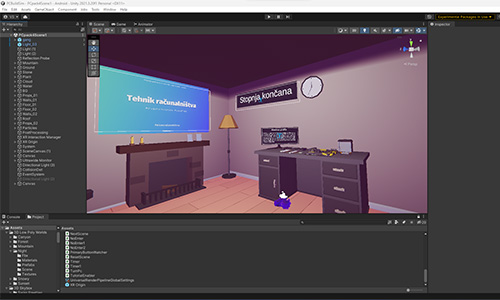Zaslonski posnetek programskega okolja Unity